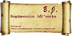 Bogdanovics Jávorka névjegykártya